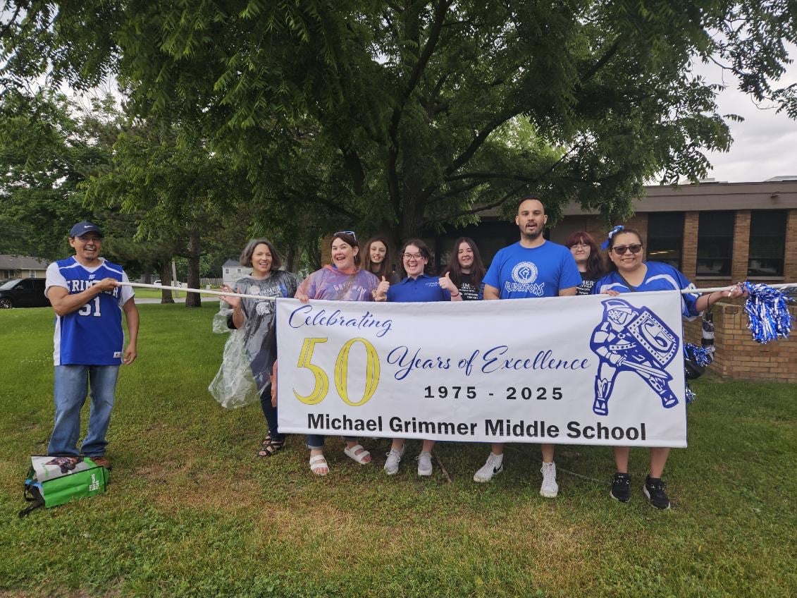 Grimmer is turning 50 this year! A collection of students, staff, and alumni had fun marching in the Schererville Parade.